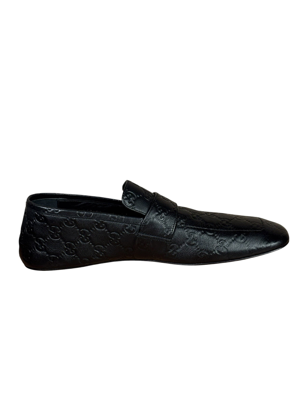 Gucci Black GG Leather Ragazzo Loafers