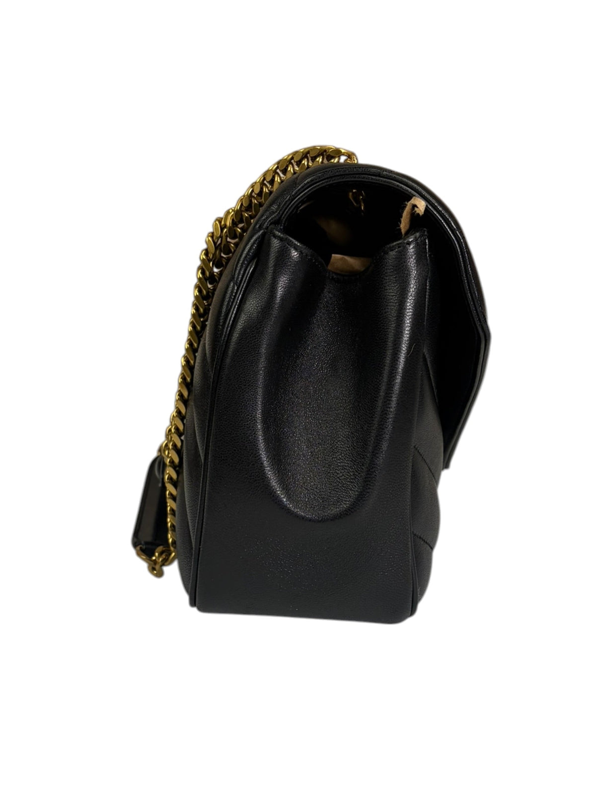 YSL Black Lambskin Matelasse Medium Loulou Shoulder Bag