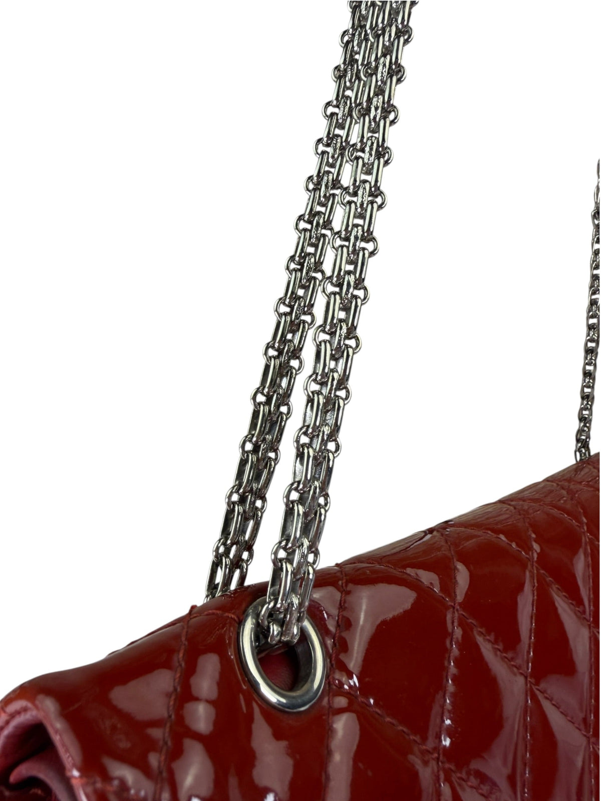 Chanel Red Patent Quilted Double 2.55 Flap 2009