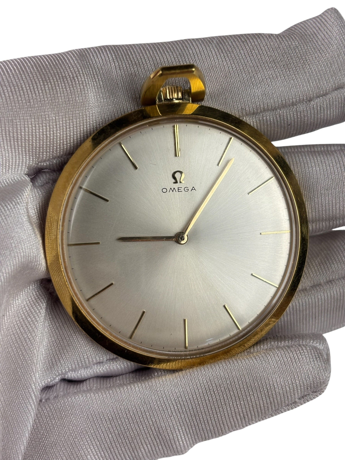 Omega Silver Stick Dial Pocket Watch 1970's
