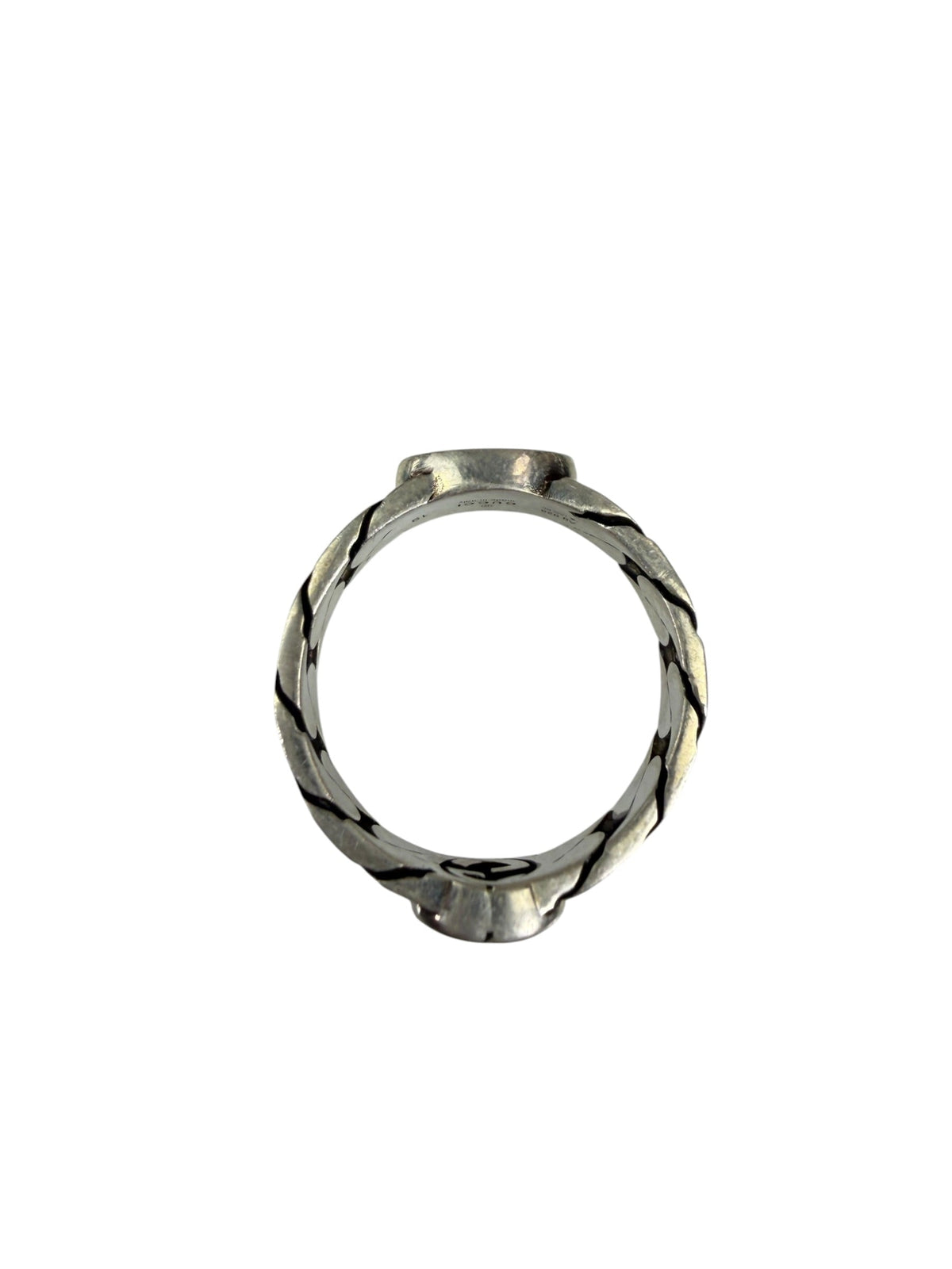 Gucci Semi Shiny Silver Interlocking G Chain Link Ring
