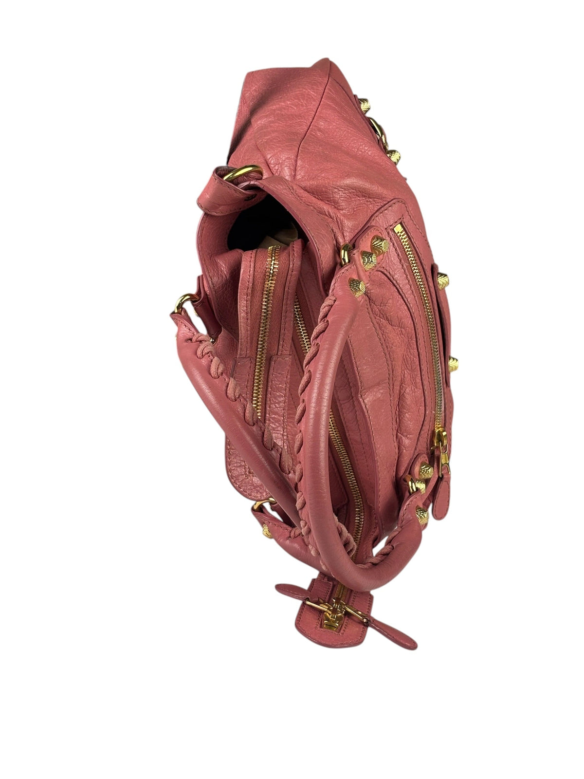 Balenciaga Pink Lambskin Velo Moto Two-Way Bag