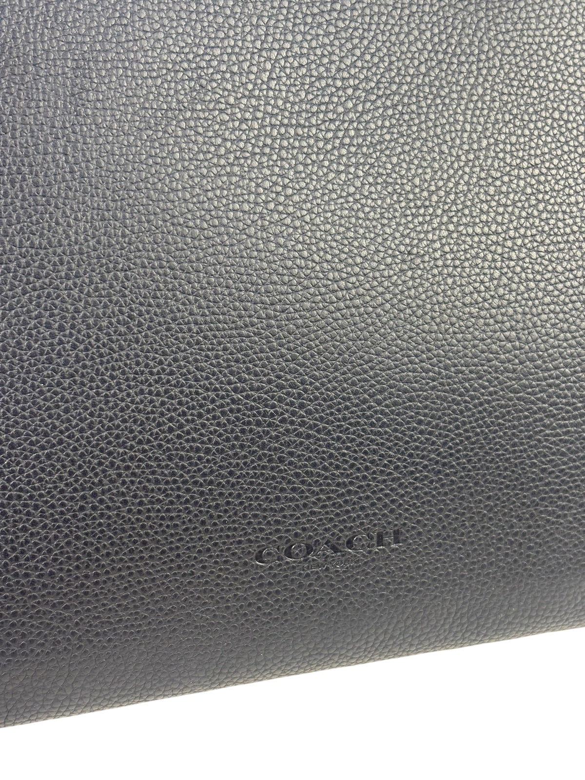 Coach Navy Pebbled Leather Laptop Case