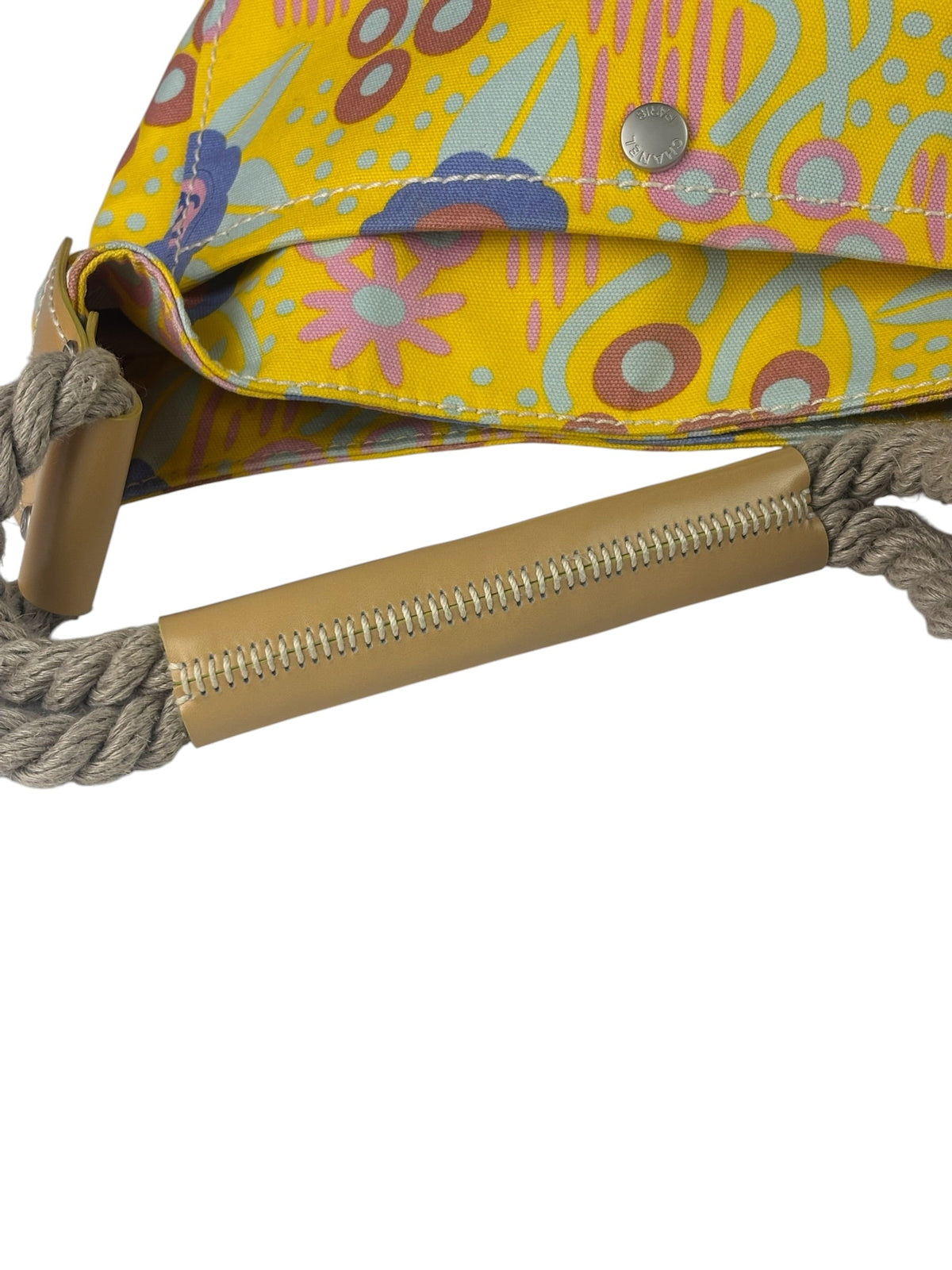 Chanel Canvas CC Floral Camellia Rope Bucket Shoulder Bag 2003