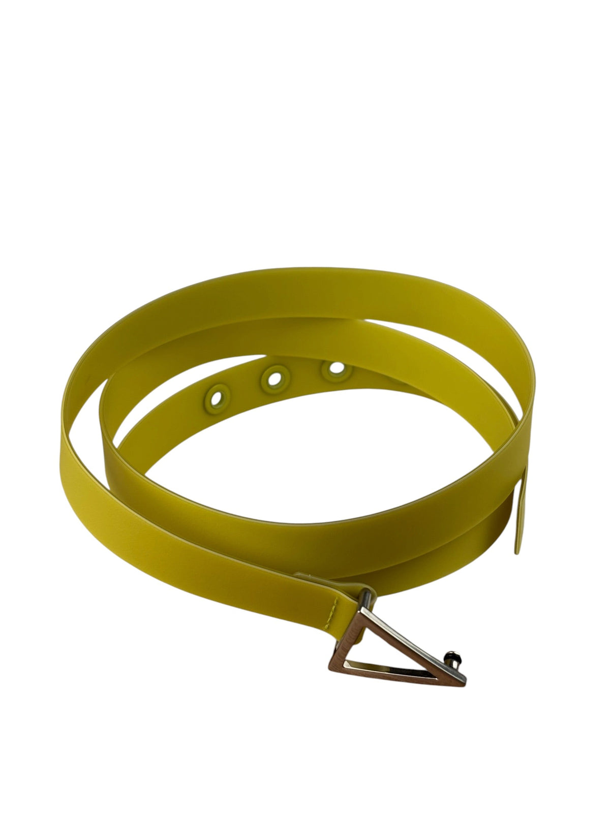 Bottega Veneta Bright Green Rubber Triangular Buckle Belt