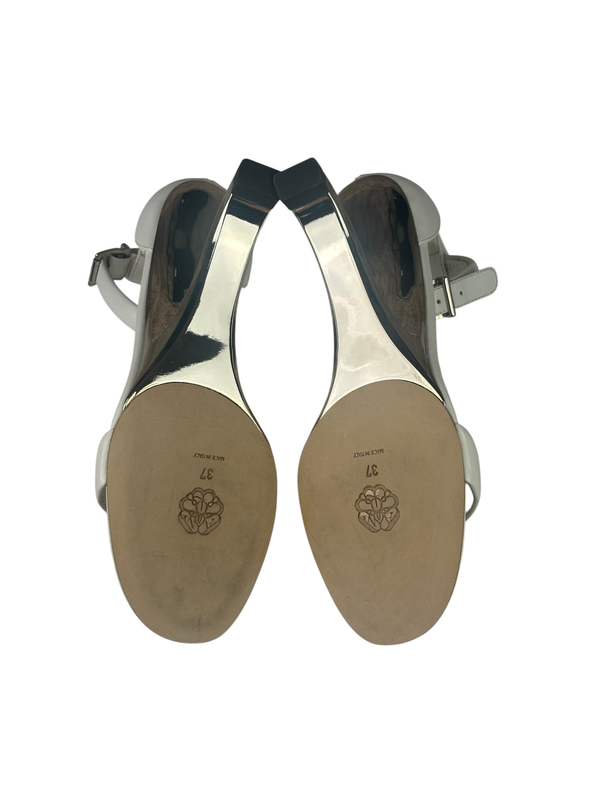 Alexander McQueen White Arc Calfskin Sandal