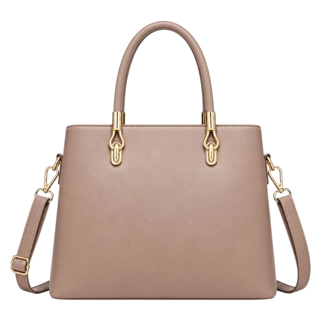 Orelza Taupe Luxe Women’s Satchel Handbag
