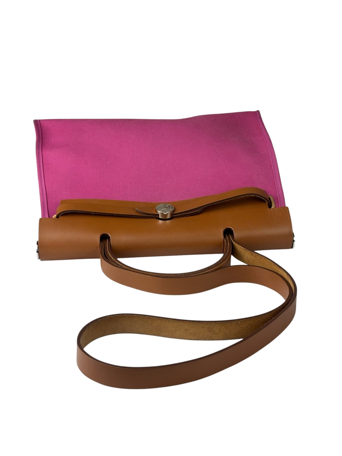 Hermes Pink/Brown Leather Trim Herbag Zip 31 Two-Way Bag