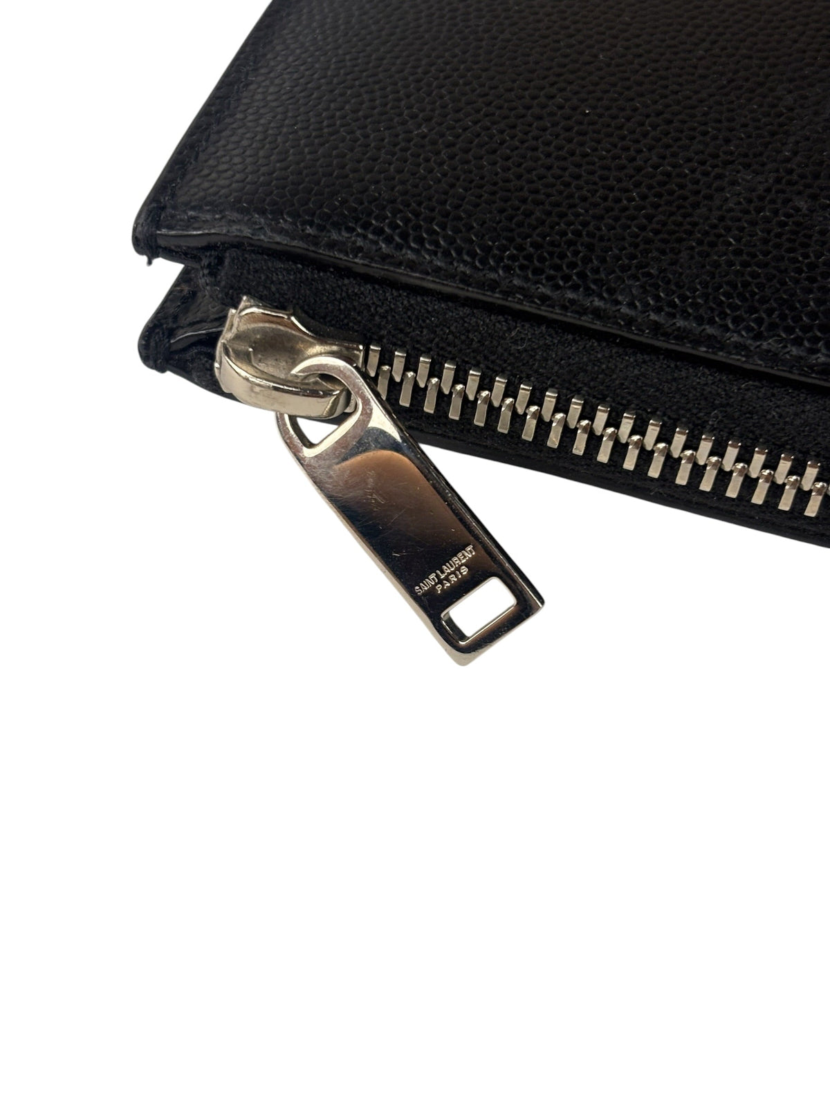 Yves Saint Laurent Black Pebbled Leather Pouch