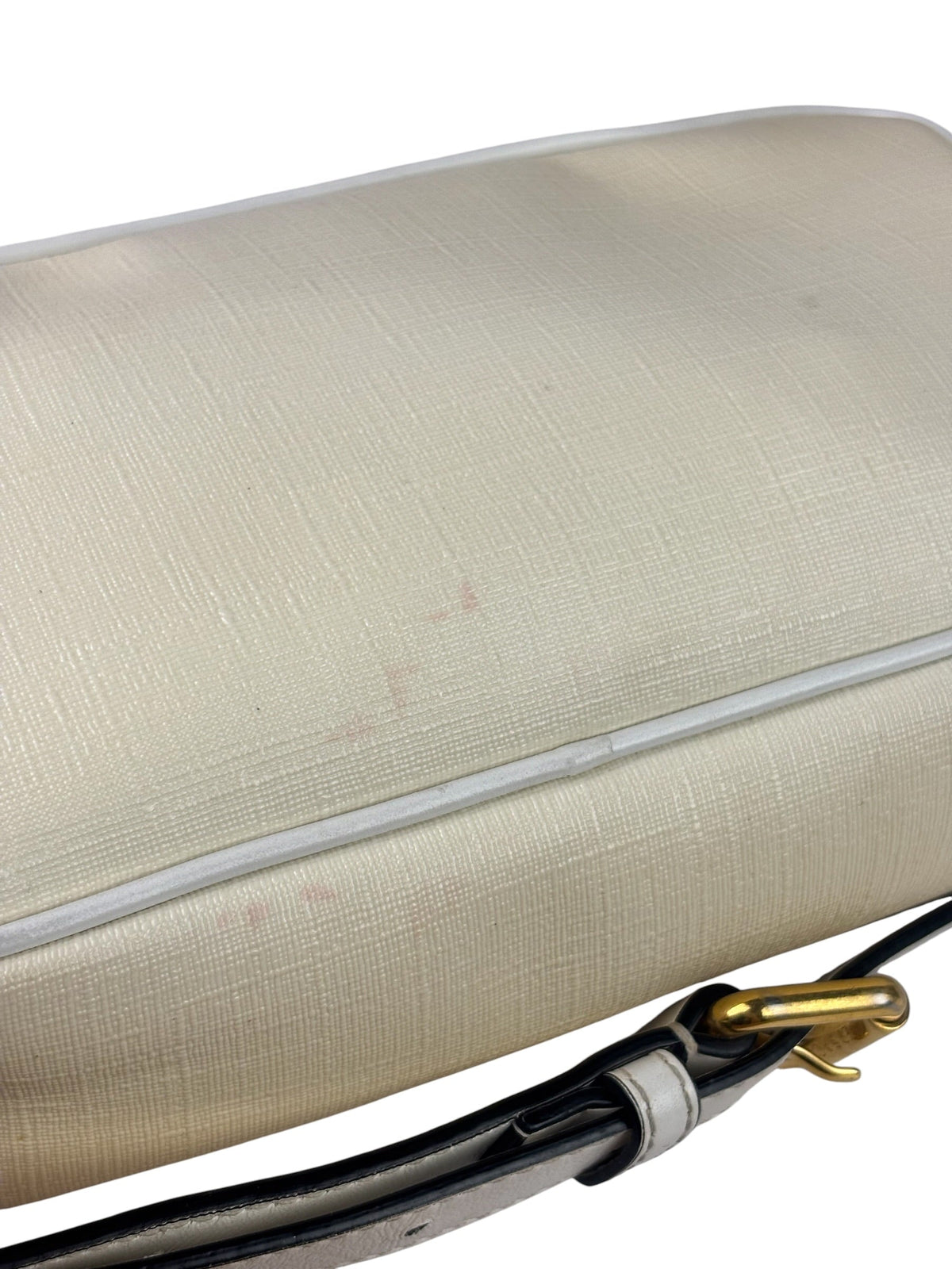Versace Pastel Yellow Leather Logo Print Belt Bag
