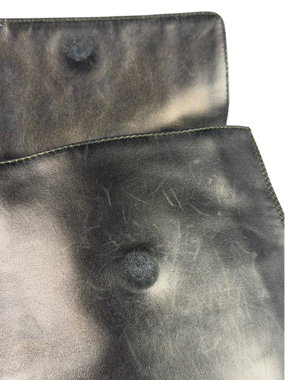 Chanel Vintage Metallic Bronze Lambskin Logo Messenger Bag 1997