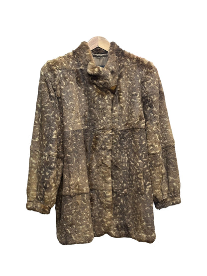 Canadia Fawn Print Llush Faux Fur Coat