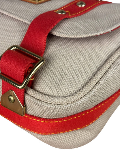 Louis Vuitton Tan/Red Canvas Antigua Besace Messenger Bag PM