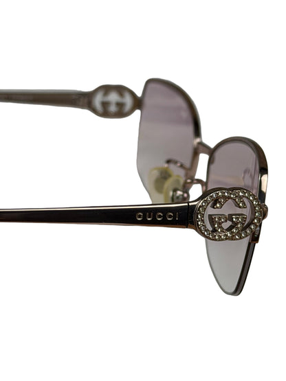Gucci GG Rose Pink Tint Semi-Rimless Eyeglasses