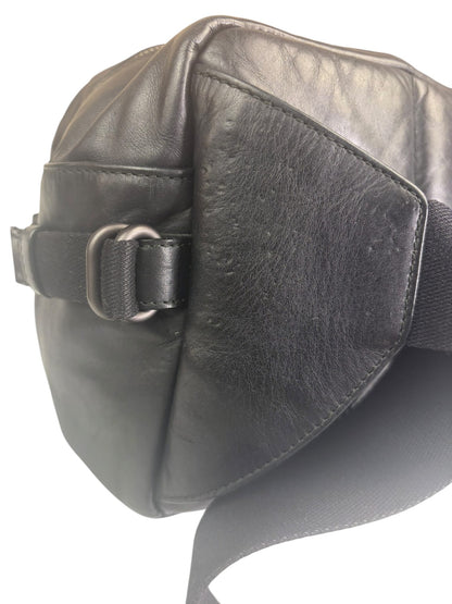 Bottega Veneta Black Leather Intrecciato Trim Belt Bag
