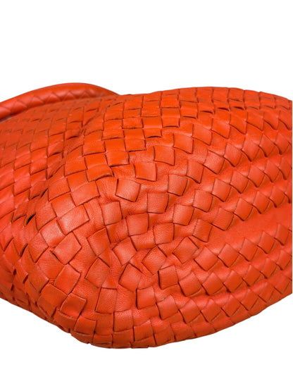 Bottega Veneta Sunset Orange Intrecciato Leather Hobo Tote