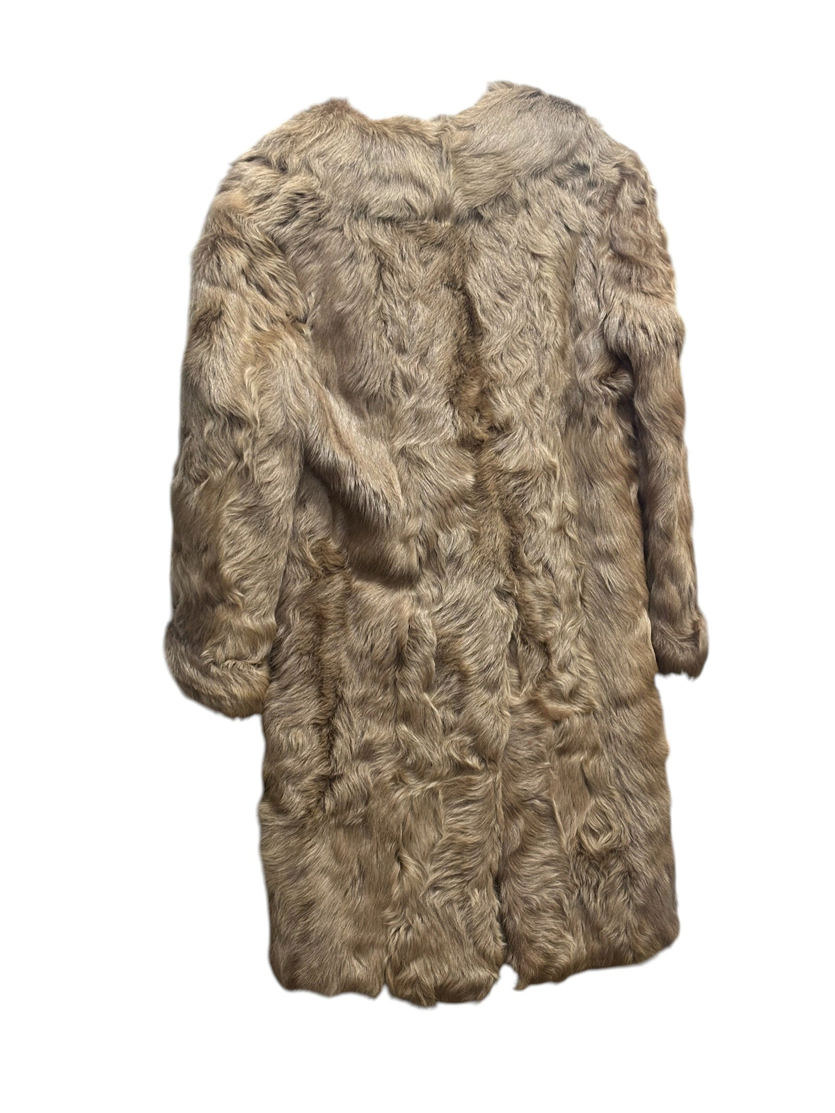 Vintage Multi-Tonal Light Brown Fox Fur Long Coat