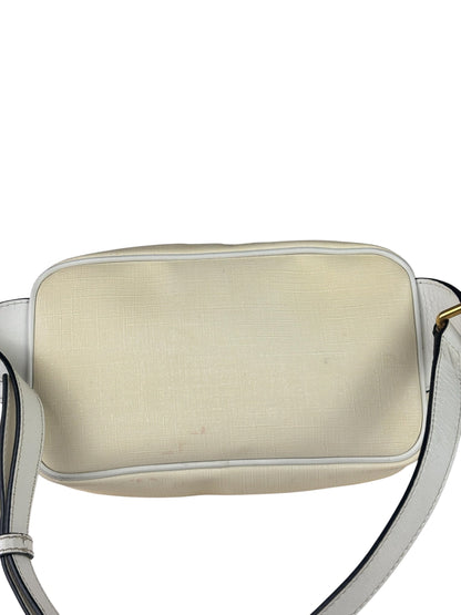 Versace Pastel Yellow Leather Logo Print Belt Bag