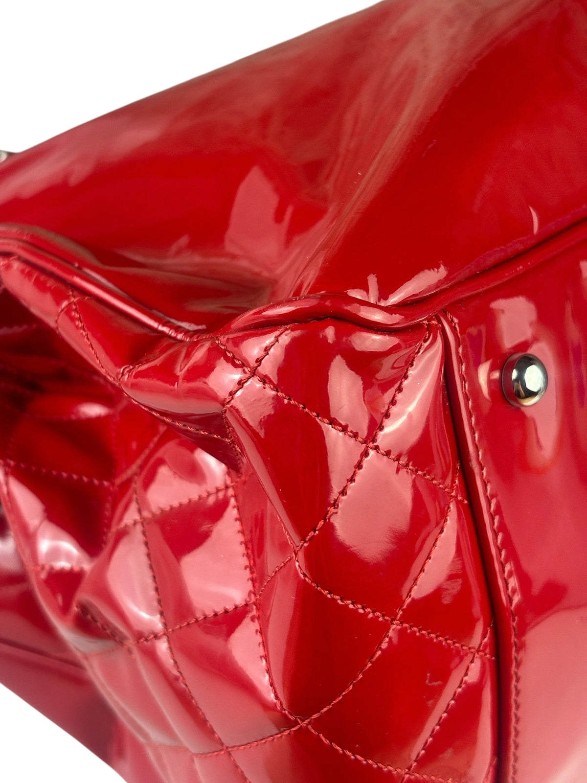 Chanel Lipstick Red Patent Leather Paris-Venice CC Jumbo Tote 2010