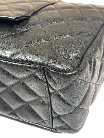 Chanel Black Quilted Caviar Jumbo Flap Bag 2021