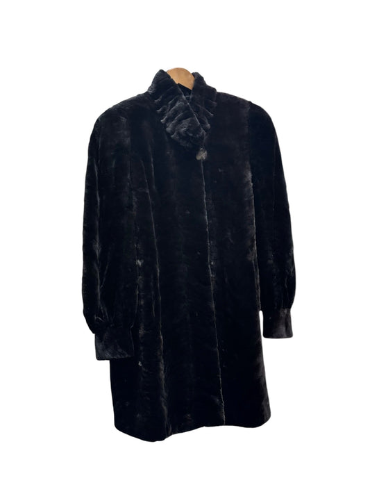 Vintage Black Sheared Beaver Fur Coat