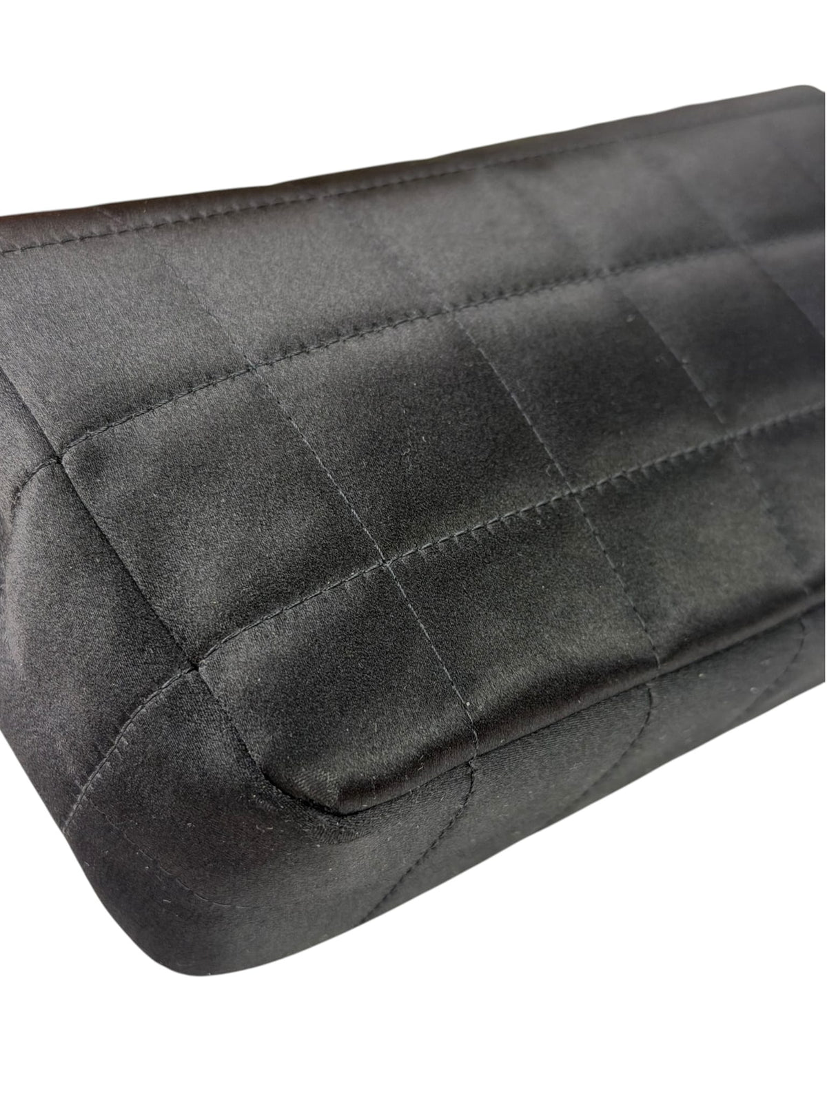 Chanel Black Satin Chocolate Bar Mini East-West Flap Bag