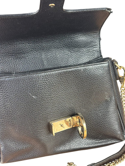 Gucci Black Calfskin Small Dollar Interlocking G Two-Way Bag