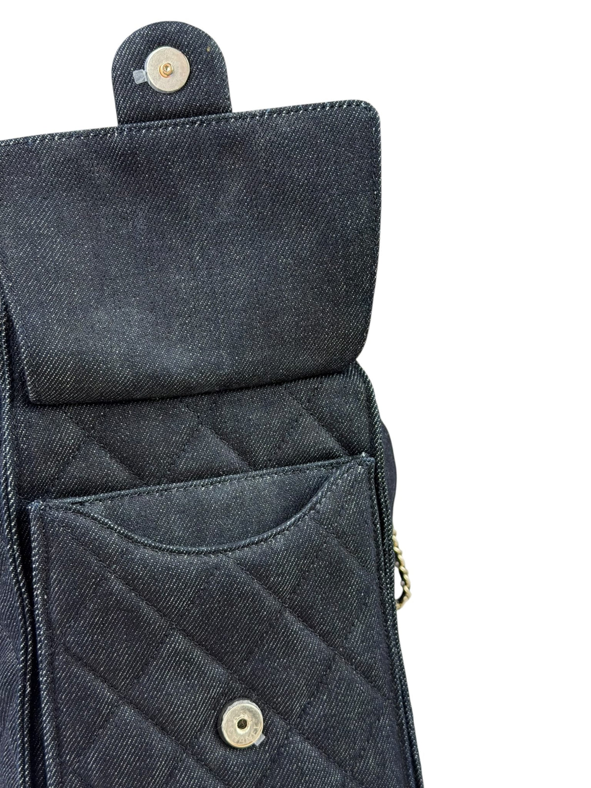 Chanel Navy Quilted Denim/Leather Trim 25 Hobo Bag 2021