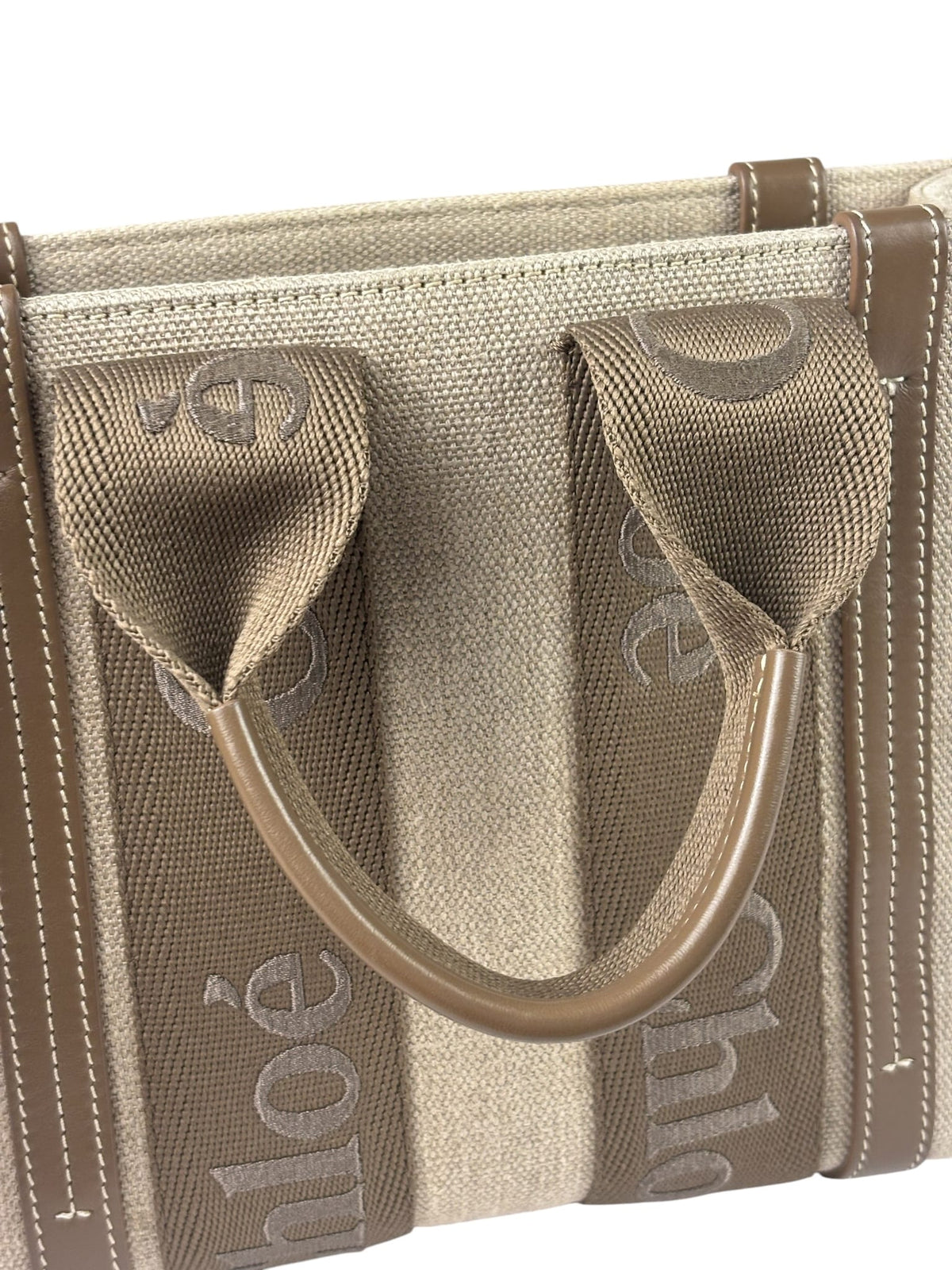 Chloé Small Woody Canvas 2Way Tote Khaki/Green