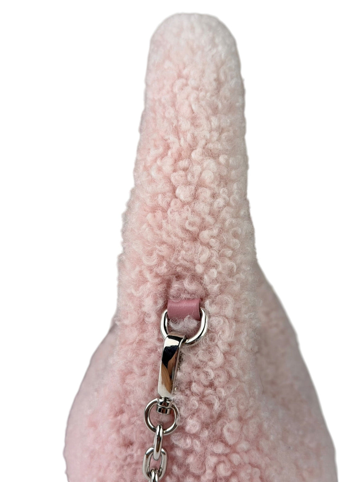 Miu Miu Pink Wool Teddy Two-Way Hobo Bag