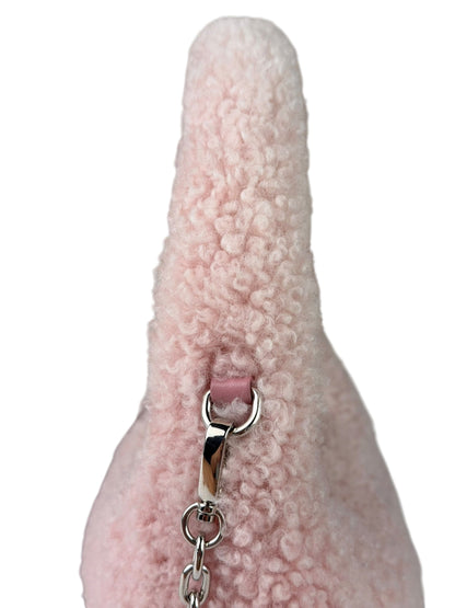 Miu Miu Pink Wool Teddy Two-Way Hobo Bag