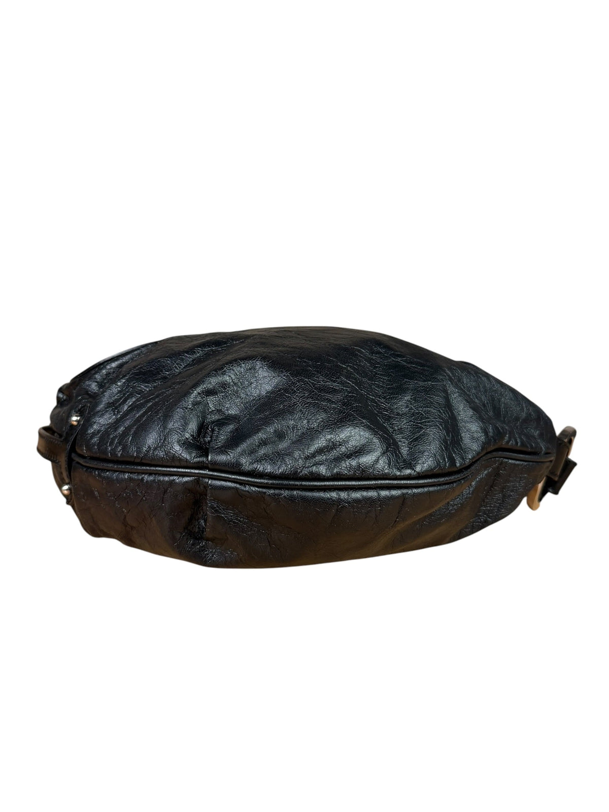 Fendi Vintage Black Leather Oyster Hobo Bag
