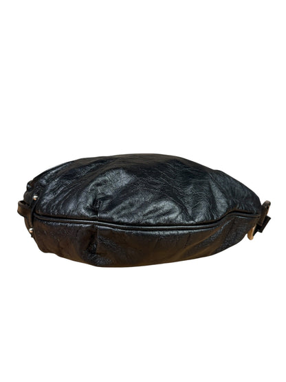 Fendi Vintage Black Leather Oyster Hobo Bag