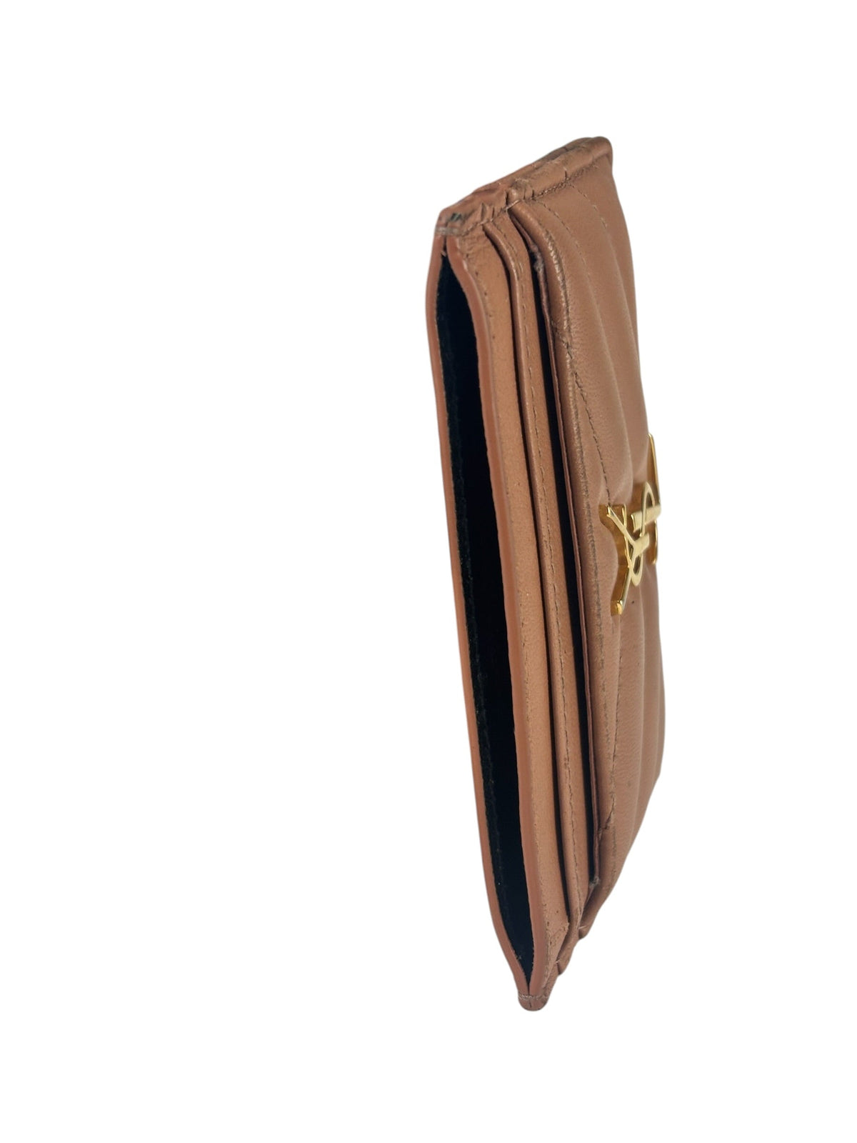 Yves Saint Laurent Dusty Rose Leather Cassandre Cardholder