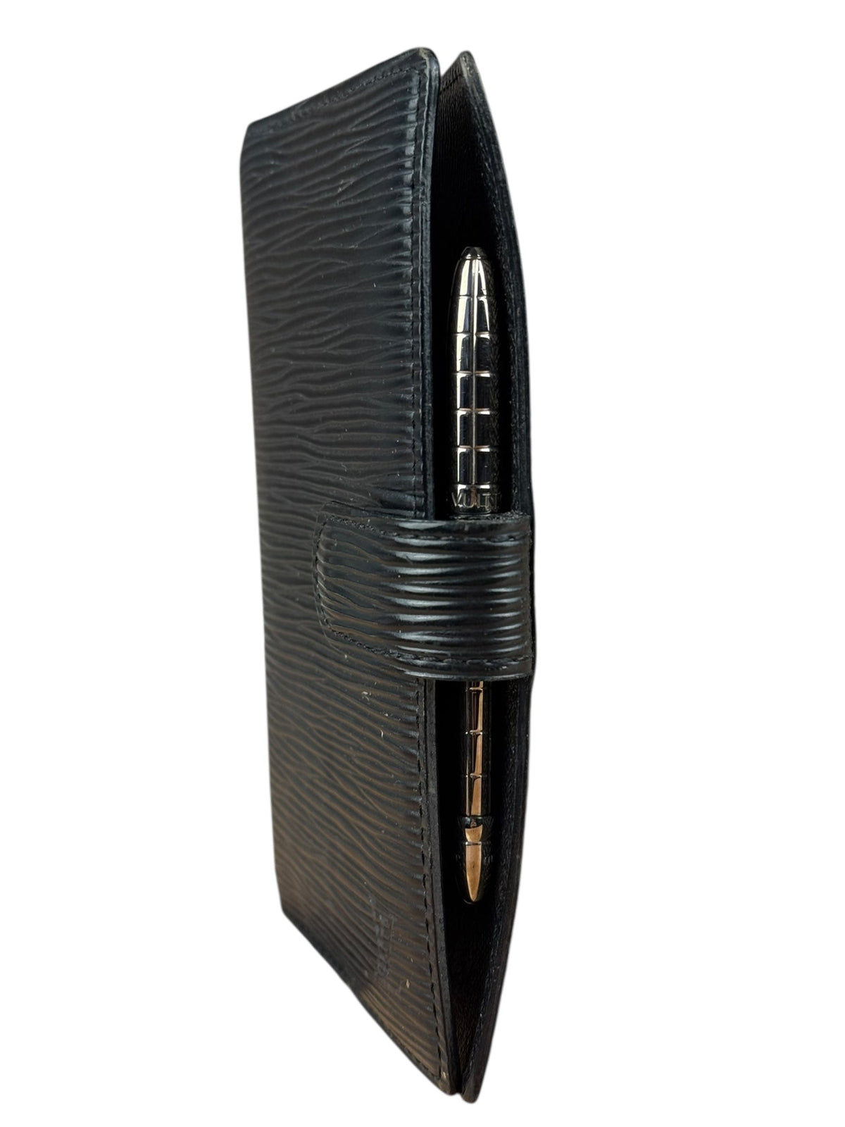 Louis Vuitton Black Epi Agenda & Silver Pen