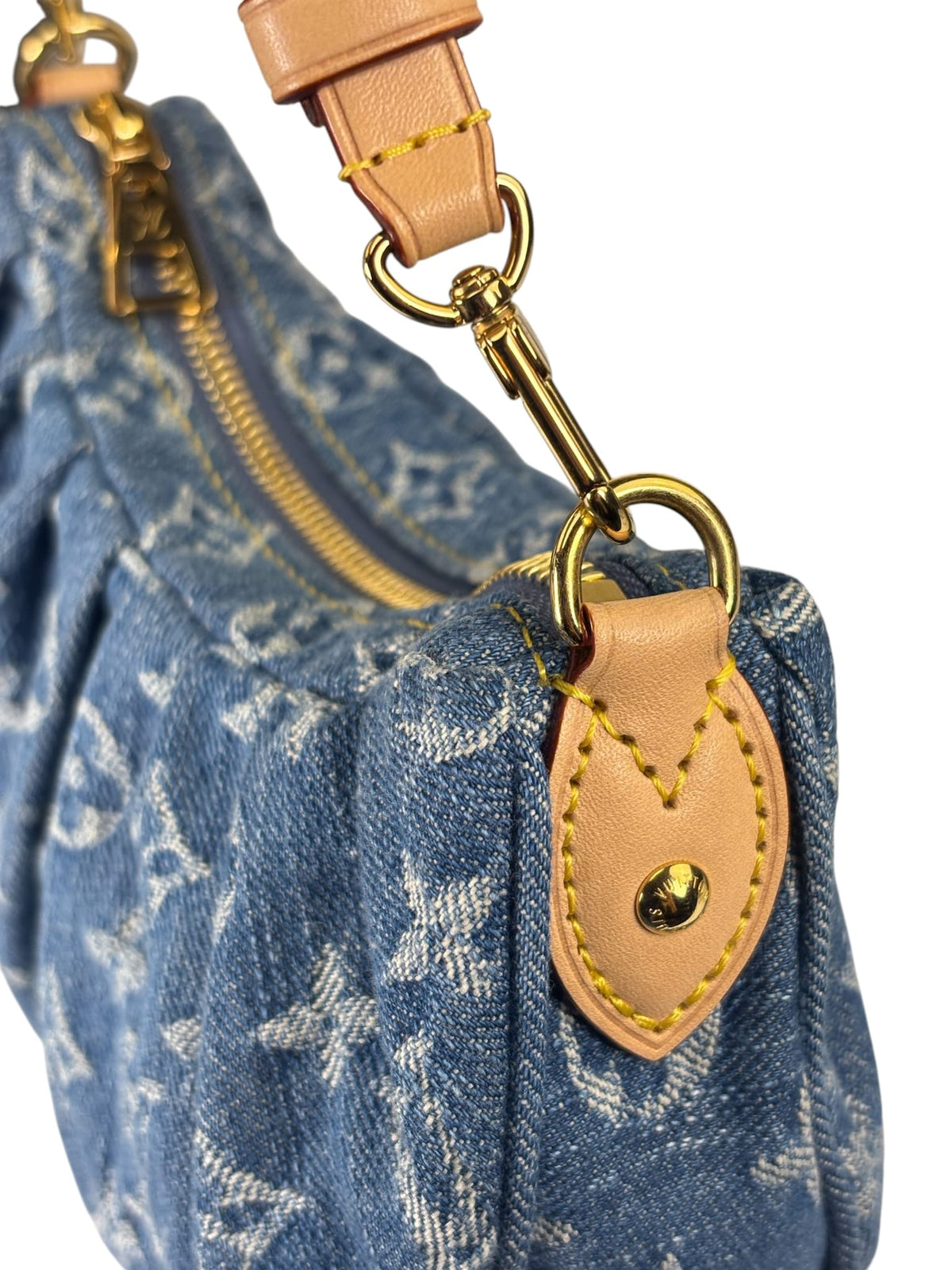Louis Vuitton Blue Denim/Leather Trim Pochette