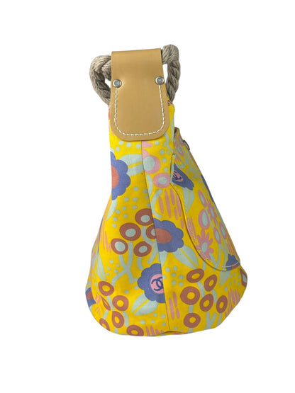 Chanel Canvas CC Floral Camellia Rope Bucket Shoulder Bag 2003