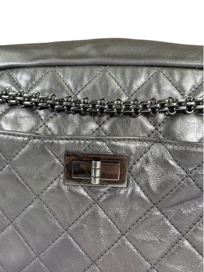 Chanel Metallic Silver Quilted Calfskin Reissue Camera Bag 2008