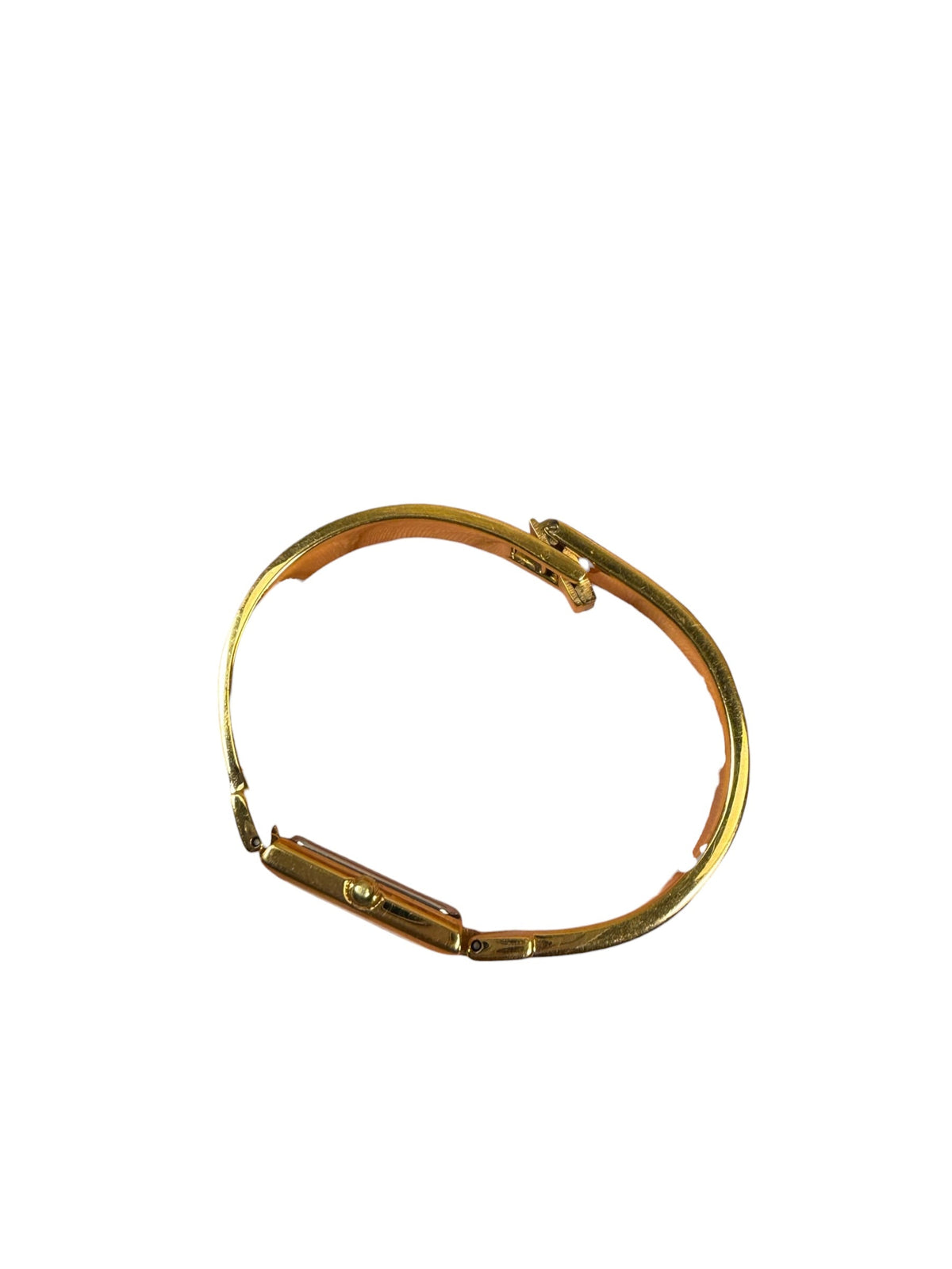 Givenchy Blue Rectangular Dial Gold Plated Bangle Watch