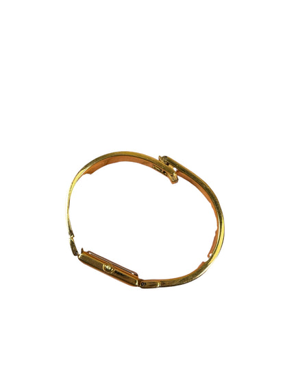 Givenchy Blue Rectangular Dial Gold Plated Bangle Watch
