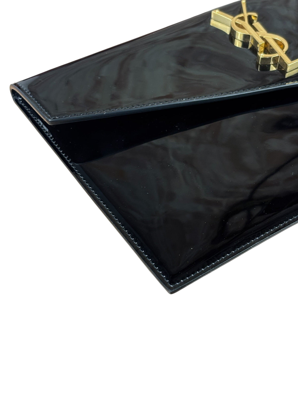 Yves Saint Laurent Black Patent Leather Uptown Pouch