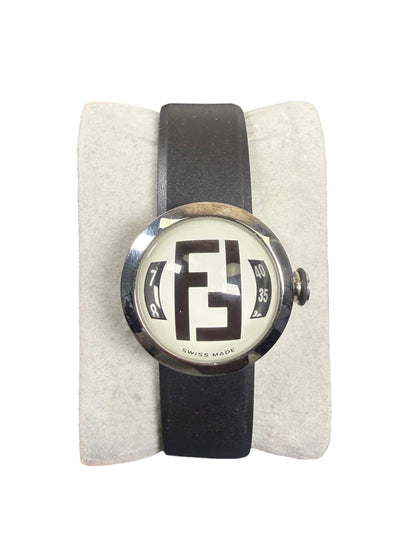 Fendi 8010L White Small Bubble Face Rubber Strap