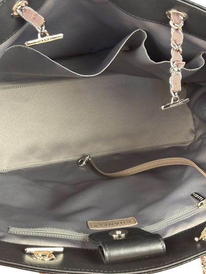 Chanel Black Patent Leather Quilted Lipstick Tote 2011