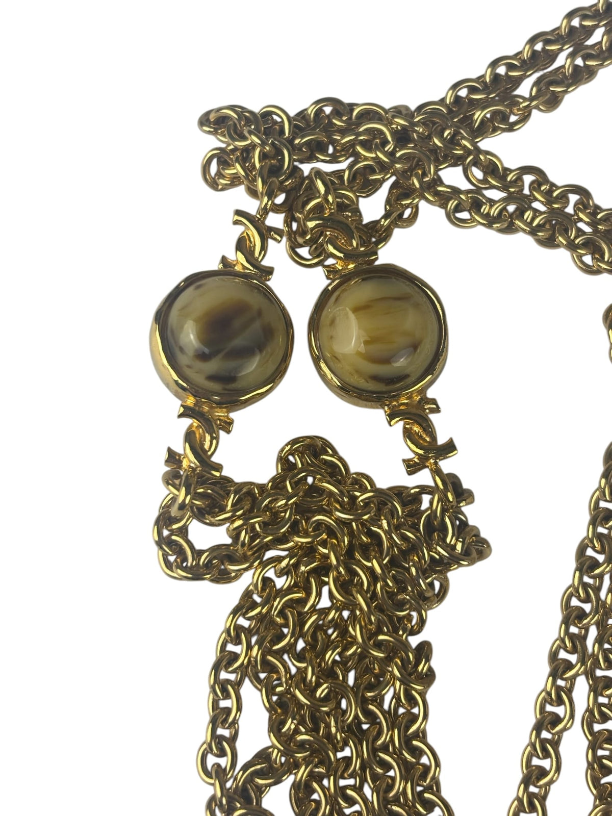 Chanel Vintage Multi-Chain Swirl Domed Ball Beads Necklaces