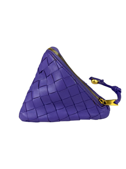 Bottega Veneta Purple Leather Nano Pyramid Pouch