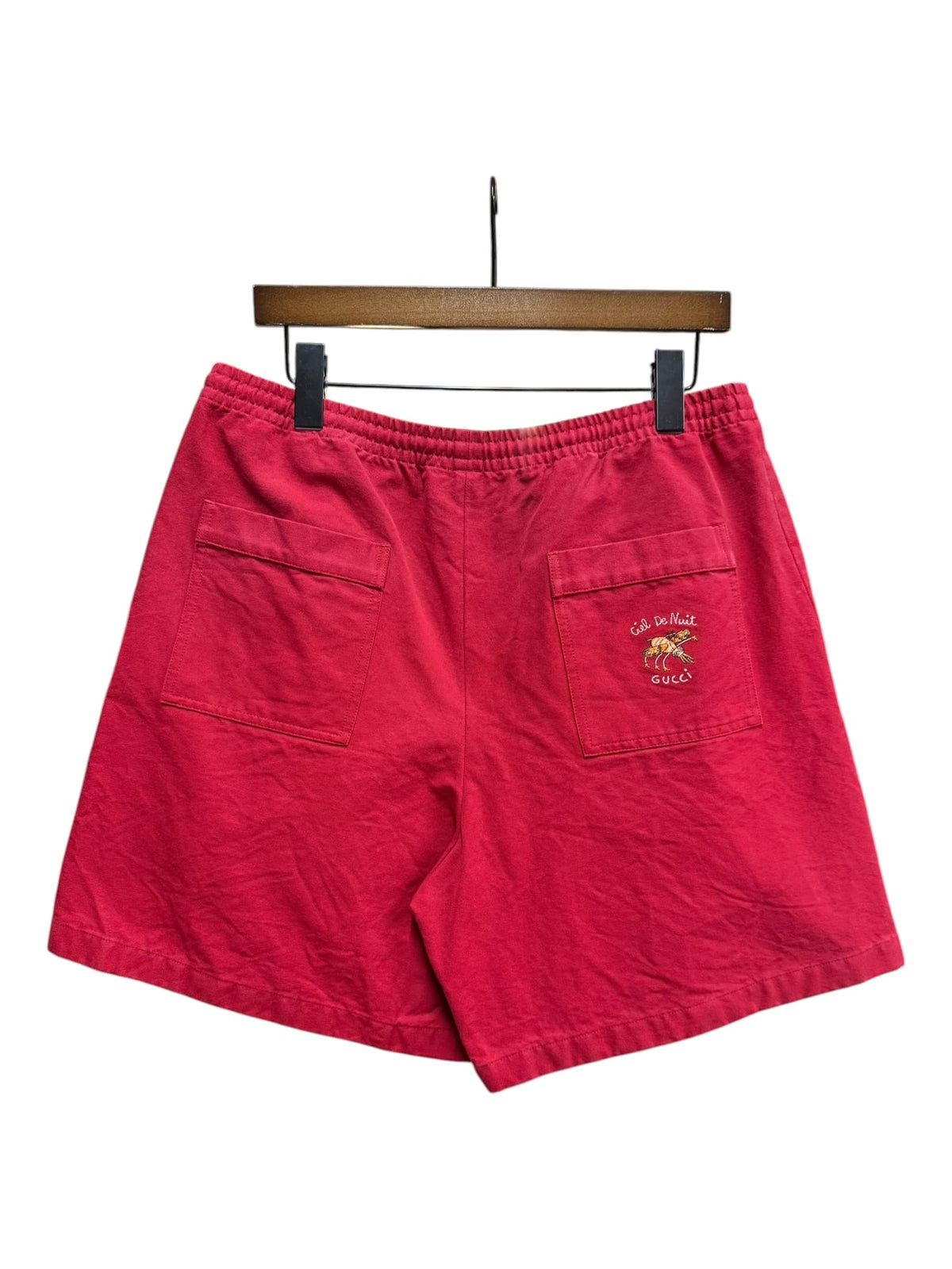 Gucci Bee Logo Embroidered Red Shorts