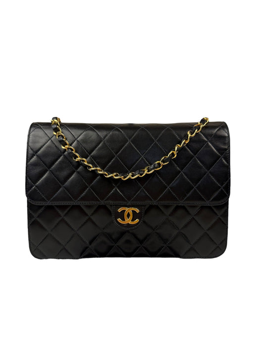 Chanel Balck Quilted Lambskin Square Flap 1991