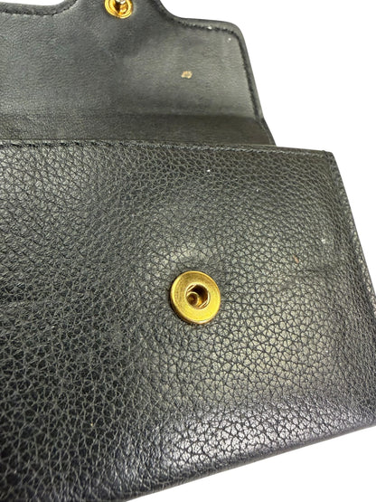 Versace Black Calfskin La Medusa Flap Card Holder