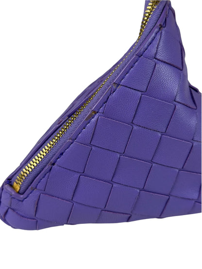 Bottega Veneta Purple Leather Nano Pyramid Pouch