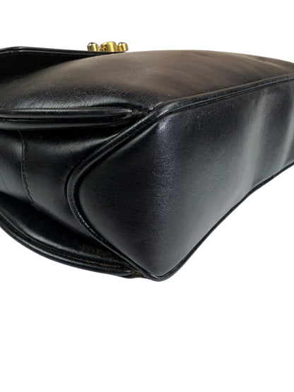 Gucci Black Leather Flap Crossbody Bag
